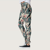 Atomische Retro Adelaar Geometrisch Ontwerp Leggings (Links)
