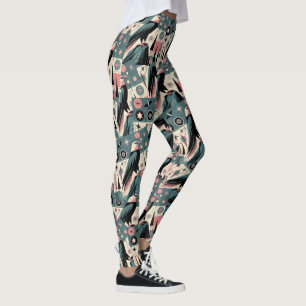 Atomische Retro Adelaar Geometrisch Ontwerp Leggings