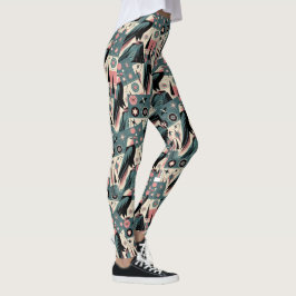 Atomische Retro Adelaar Geometrisch Ontwerp Leggings