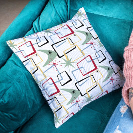 Atomische Starburst Boomerang Pleinen Midden Eeuw Kussen