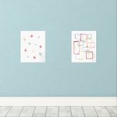 Atomische Starburst en Abstracte Pleinen Mid Centu Muurkunst Sets (Houten vloer)