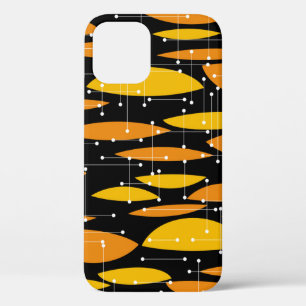 Atomische stijl, zwart oranje geometrisch patroon. Case-Mate iPhone case