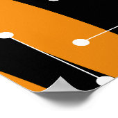 Atomische stijl, zwart oranje geometrisch patroon. poster (Hoek)