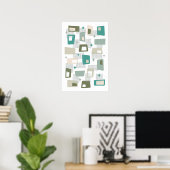 Atomische Tijdperk Midden Eeuw Moderne Blokken Gro Poster (Thuiskantoor)