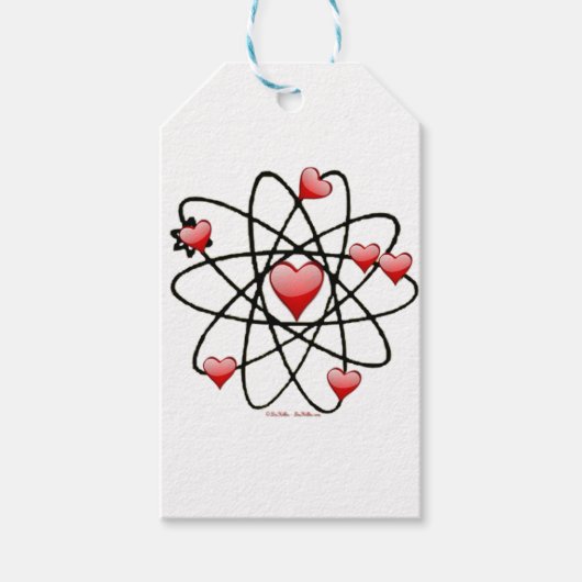 Atomische Valentijn Rode Harten Cadeaulabel (Voorkant)