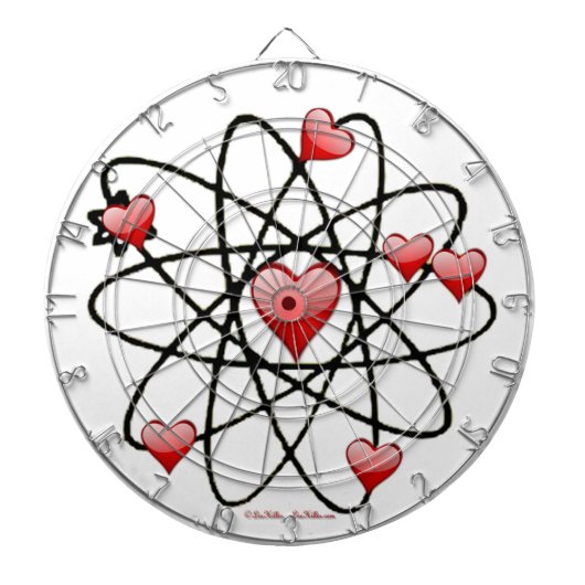 Atomische Valentijn Rode Harten Dartbord (Voorkant)