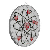 Atomische Valentijn Rode Harten Dartbord (Voorkant Links)