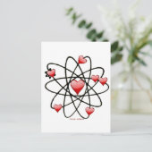 Atomische Valentijn Rode Harten Feestdagenkaart (Staand voorkant)