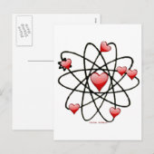 Atomische Valentijn Rode Harten Feestdagenkaart (Voorkant / Achterkant)