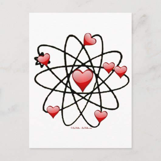 Atomische Valentijn Rode Harten Feestdagenkaart (Voorkant)