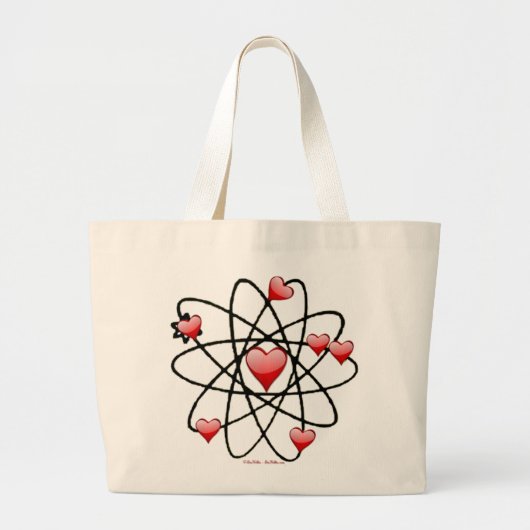 Atomische Valentijn Rode Harten Grote Tote Bag (Voorkant)