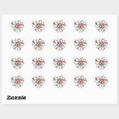 Atomische Valentijn Rode Harten Hart Sticker (Vel)