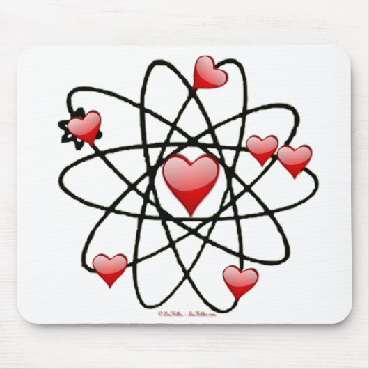 Atomische Valentijn Rode Harten Muismat (Voorkant)