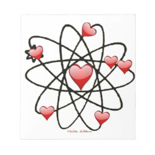 Atomische Valentijn Rode Harten Notitieblok