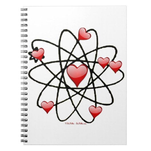 Atomische Valentijn Rode Harten Notitieboek (Voorkant)