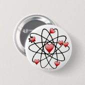 Atomische Valentijn Rode Harten Ronde Button 5,7 Cm (Voorkant /achterkant)