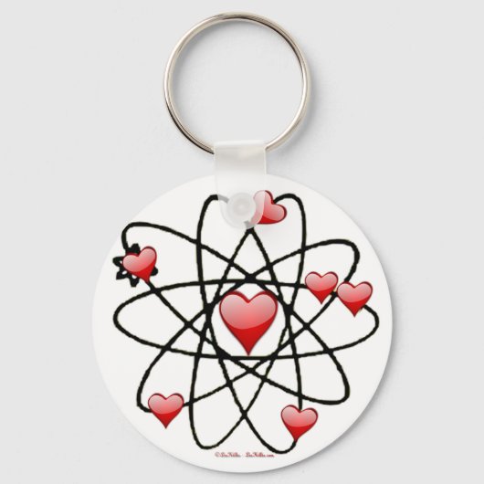 Atomische Valentijn Rode Harten Sleutelhanger (Voorkant)