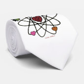 Atomische Valentijn Rode Harten Stropdas (Opgerold)
