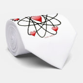 Atomische Valentijn Rode Harten Stropdas (Opgerold)