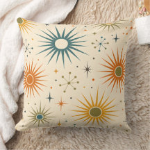 Atomische Zonneburst Mid-Century Modern Worp Kusse