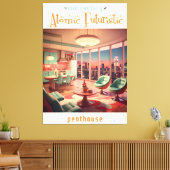 Atomistisch futuristisch penthouse-appartement canvas afdruk (Insitu (Woonkamer))