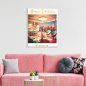 Atomistisch futuristisch penthouse-appartement canvas afdruk (Insitu (Woonkamer))