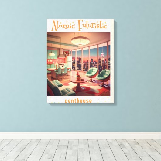 Atomistisch futuristisch penthouse-appartement canvas afdruk (Insitu (Houten vloer))