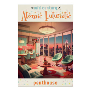 Atomistisch futuristisch penthouse-appartement perfect poster