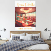 Atomistisch Futuristisch Stadsappartement Canvas Afdruk (Insitu (Slaapkamer))