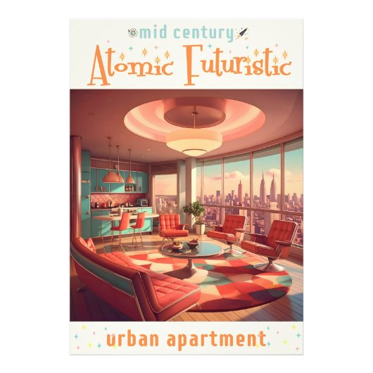 Atomistisch Futuristisch Stadsappartement Foto Afdruk (Voorkant)