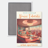Atomistisch Futuristisch Stadsappartement Magneet (Voorkant / Achterkant)