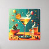 Atomistische Futuristische Kosmische Storm Martini Canvas Afdruk (Voorkant)