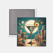 Atomistische Futuristische Printplaat Martini Magneet (Voorkant / Achterkant)