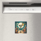Atomistische Futuristische Printplaat Martini Magneet (Insitu (Vaatwasser))