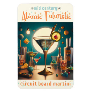 Atomistische Futuristische Printplaat Martini Magneet