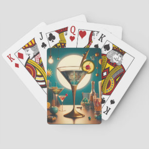Atomistische Futuristische Printplaat Martini Pokerkaarten