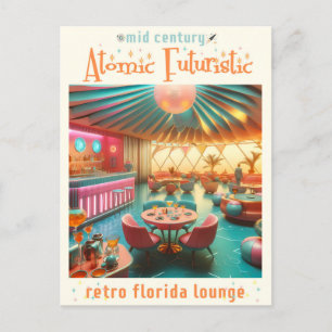 Atomistische Futuristische Retro Florida Lounge Briefkaart