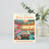 Atomistische Futuristische Retro Florida Lounge Briefkaart (Staand voorkant)