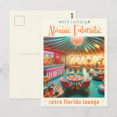 Atomistische Futuristische Retro Florida Lounge Briefkaart (Voorkant / Achterkant)
