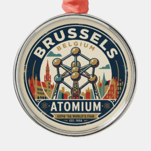 Atomium België Metalen Ornament