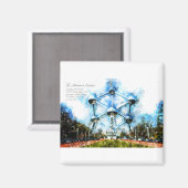atomium Brussels Aquarell Magneet (Voorkant / Achterkant)