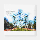 atomium Brussels Aquarell Magneet (Voorkant)