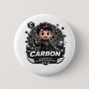 ATOMIVRA Carbon Karakter Ronde Button 5,7 Cm