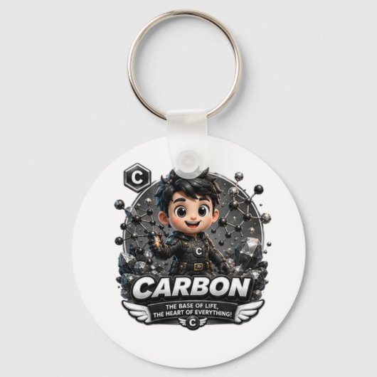 ATOMIVRA Carbon Karakter Sleutelhanger (Voorkant)