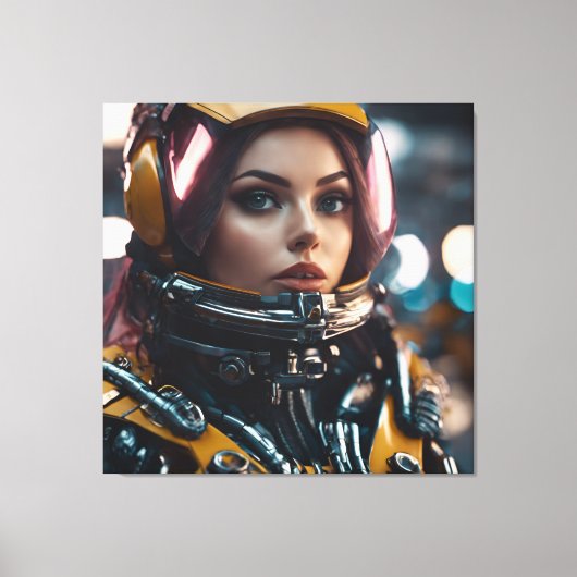 Atompunk Woman Canvas Afdruk (Voorkant)