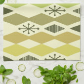 Atomtijdperk Geometrisch Chartreuse Theedoek (Gevouwen)