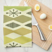 Atomtijdperk Geometrisch Chartreuse Theedoek (Quarter Fold)