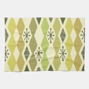 Atomtijdperk Geometrisch Chartreuse Theedoek