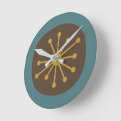 Atomtijdperk Mid Century Modern Retro Ronde Klok (Hoek)