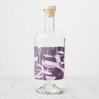 Atoom 50s Retro Martini Cocktail Patroon Likeurfles Etiket